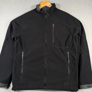 REI Fleece Jacket Black Full Zip Mens Medium Hiking Outdoor RN37249